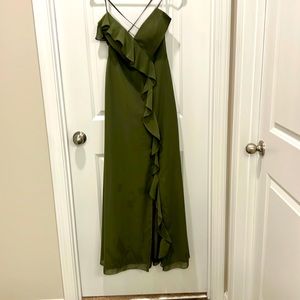 Green Revelry formal Dress with cross back